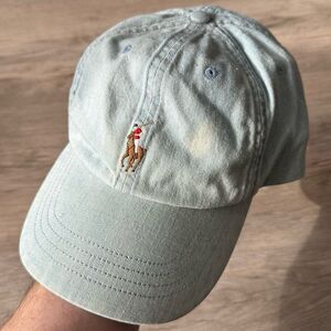 Polo Ralph Lauren Cotton Chino Very Light Denim Ball Cap Hat OSFM - Authentic